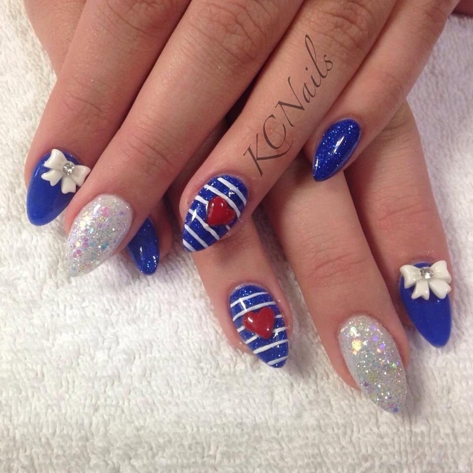 sexy red and white nails