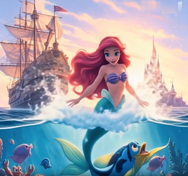free ai videos ariel-in-water