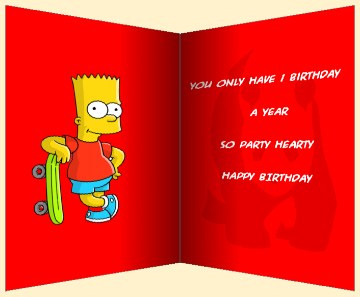 birthday cartoon card
