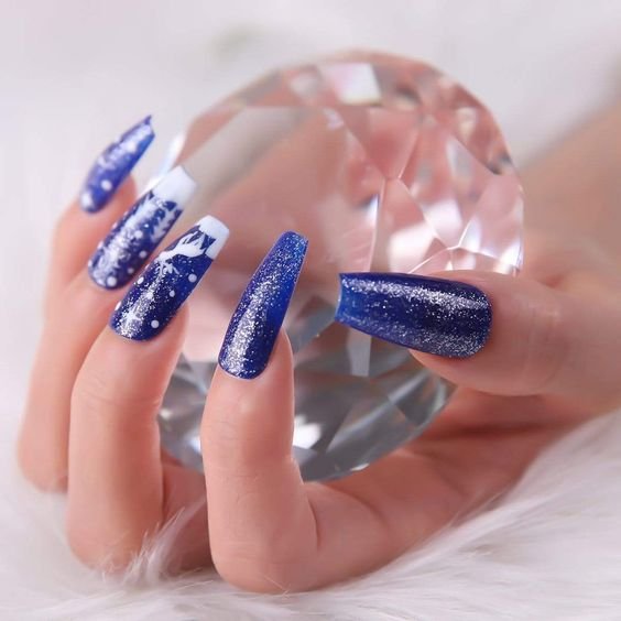 women's sexy blue nail