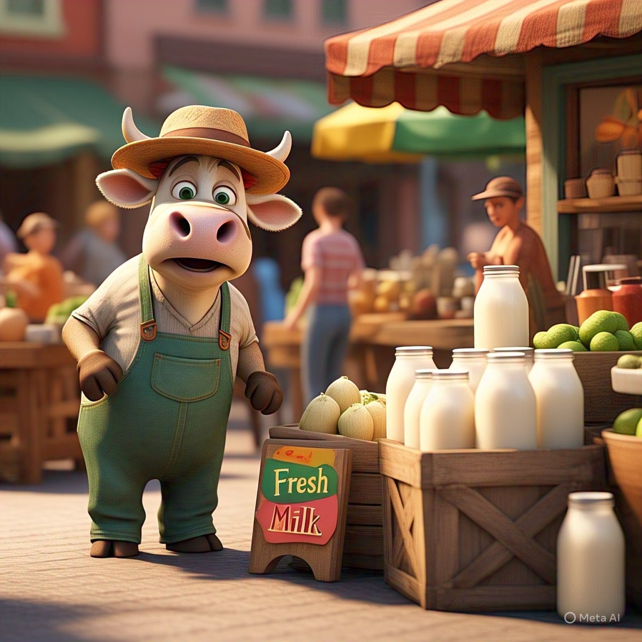 free ai video cow-selling-milk