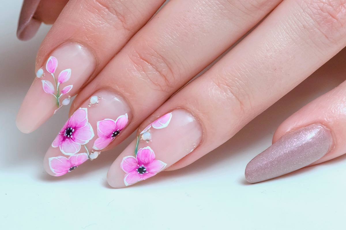 Beautiful Flower Nail Designs
