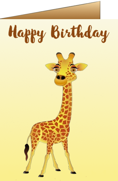 Giraffe Birthday Cards