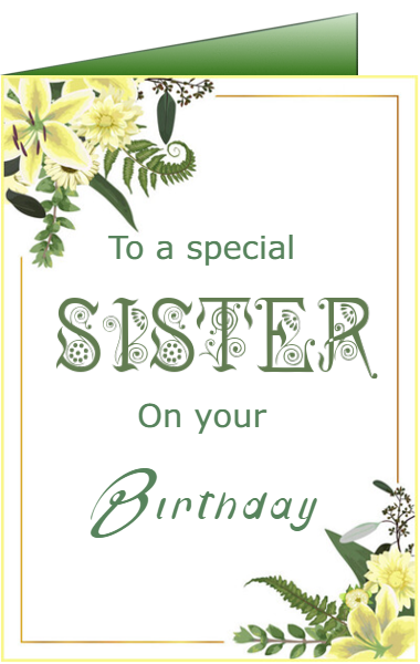 birthday card for a sister