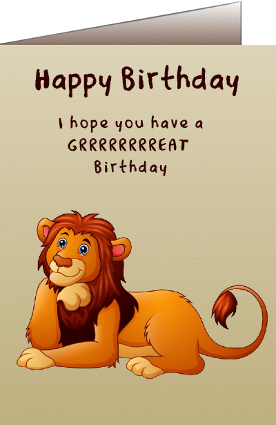 lion birthday cards