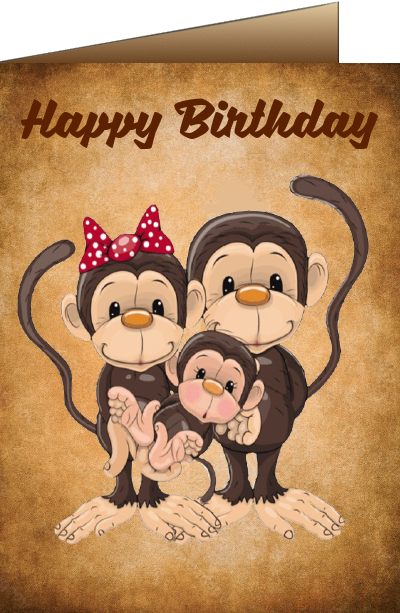 monkey Birthday Cards