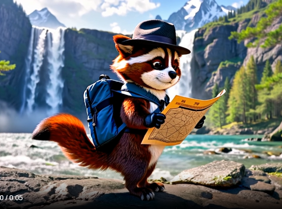 free ai videos raccoon-reading-a-map