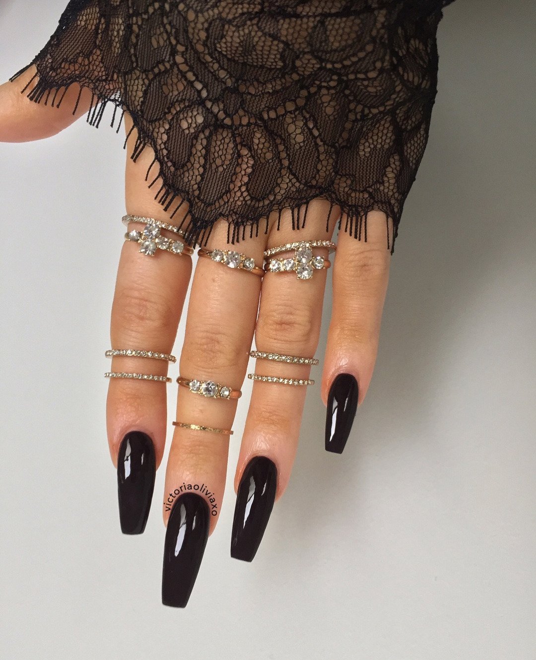 women's sexy black nail