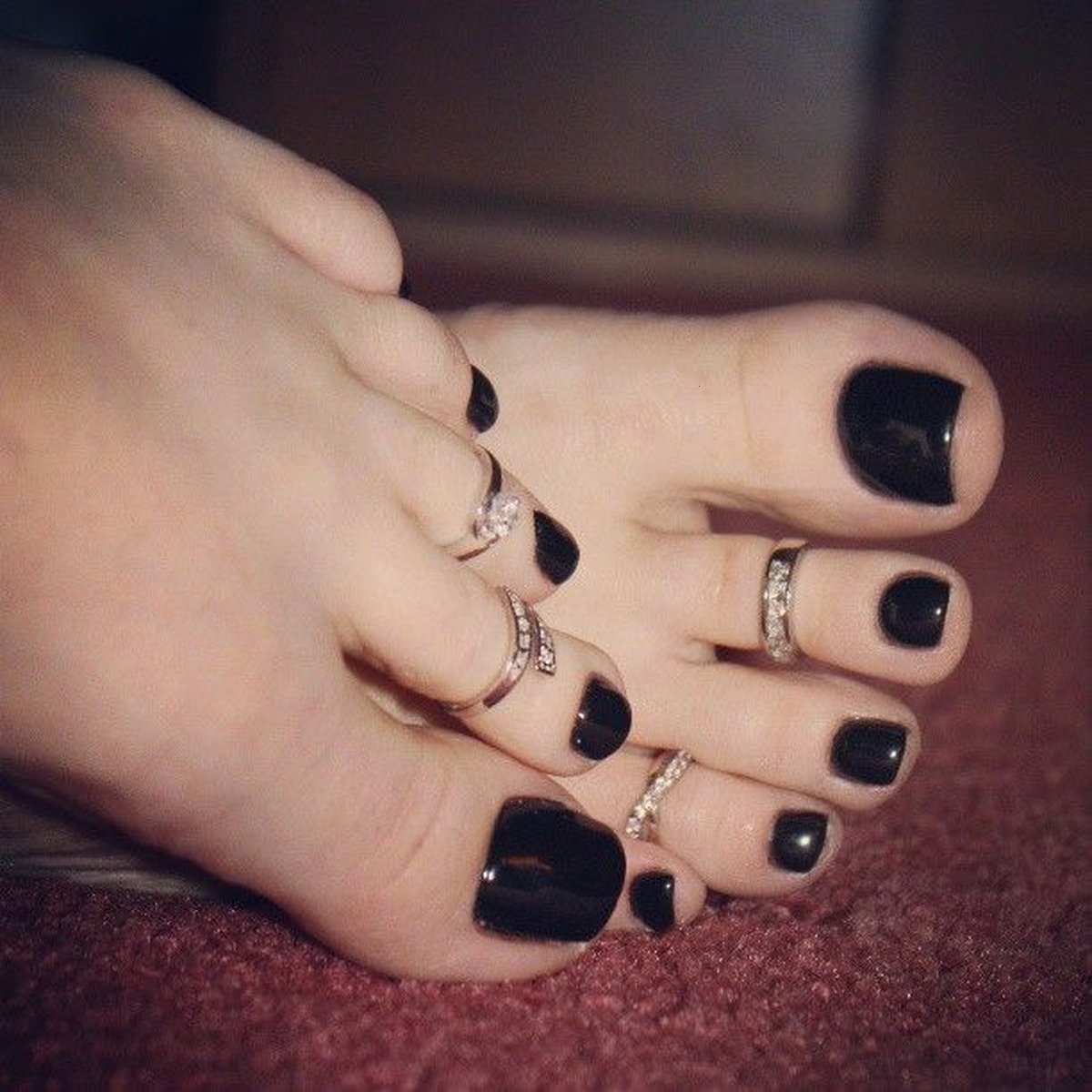 women's sexy black nail