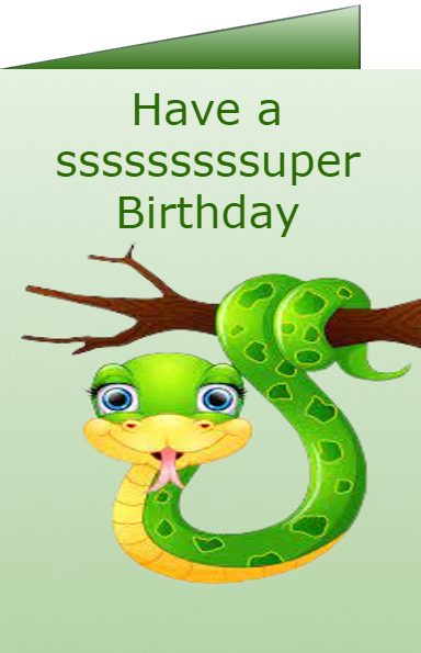 snake birthday cards